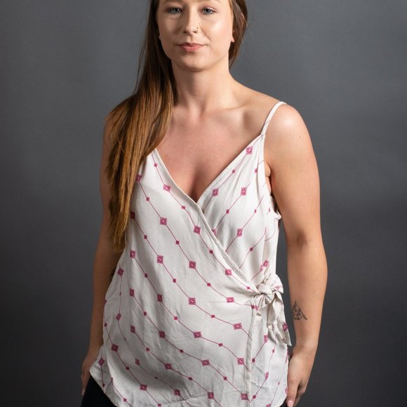White Pink Patterned Tank by Staccato - Picture 3 of 10